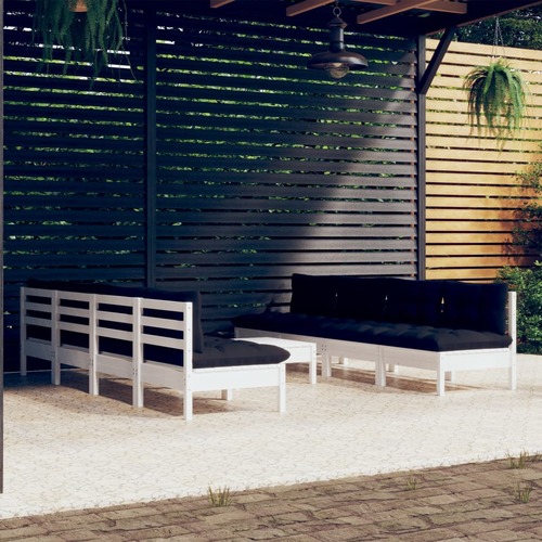 9 Piece Garden Lounge Set with Cushions Solid Pinewood