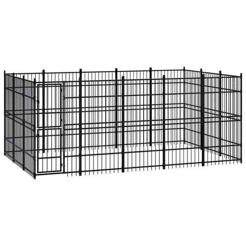 Outdoor Dog Kennel Steel 13.82 m²