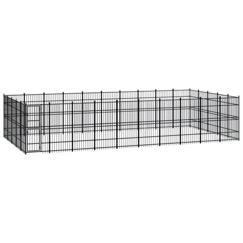 Outdoor Dog Kennel Steel 46.08 m²