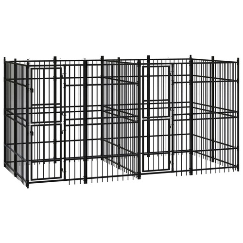 Outdoor Dog Kennel Steel 7.37 m²