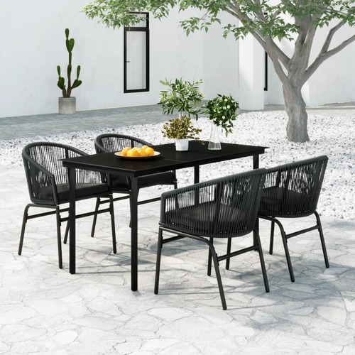 5 Piece Garden Dining Set Grey