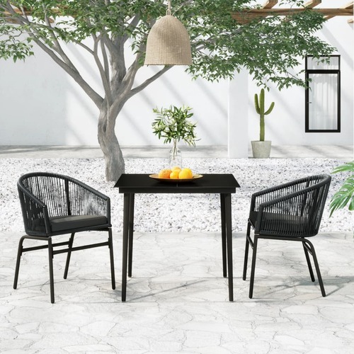 3 Piece Garden Dining Set Anthracite