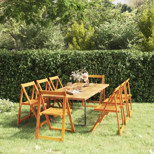 Folding Garden Chairs 8 pcs Solid Wood Acacia 