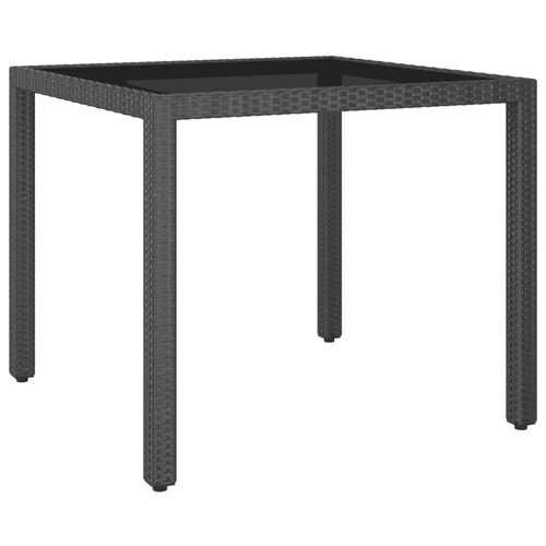 Garden Table Black 90x90x75 cm Poly Rattan