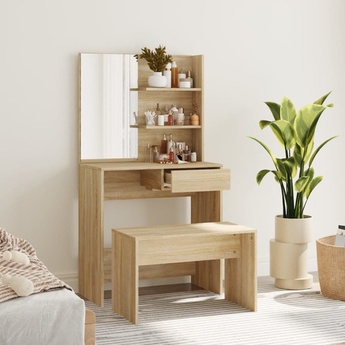 Dressing Table Set Sonoma Oak 74.5x40x141 cm