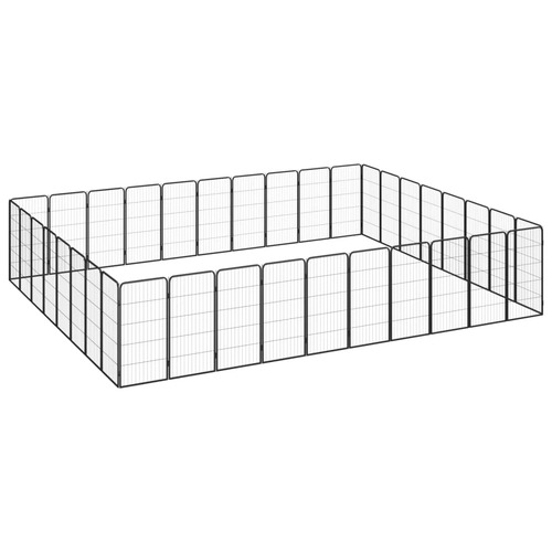 36-Panel Dog Playpen Black 50x100 cm Powder-coated Steel