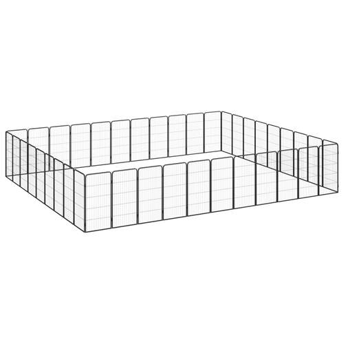 40-Panel Dog Playpen Black 50x100 cm Powder-coated Steel