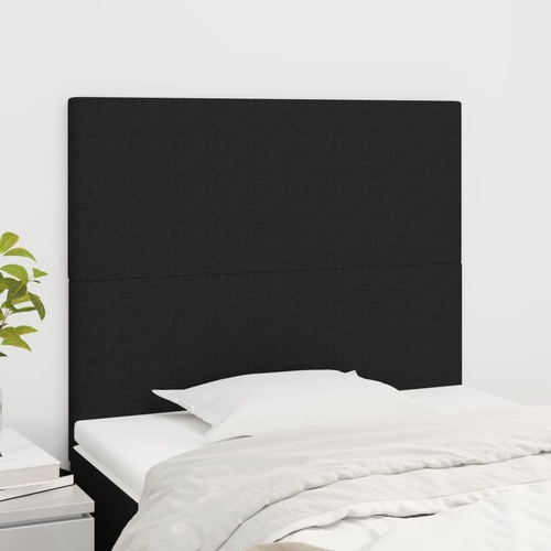 Headboard Black 100x5x118/128 cm Fabric