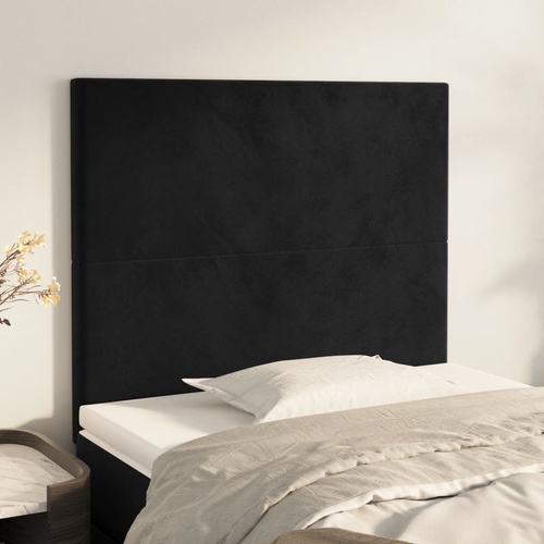 Headboard Black 80x5x118/128 cm Velvet