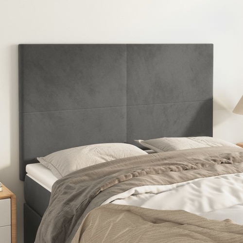 Headboard Dark Grey 144x5x118/128 cm Velvet