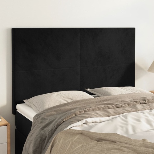 Headboard Black 144x5x118/128 cm Velvet