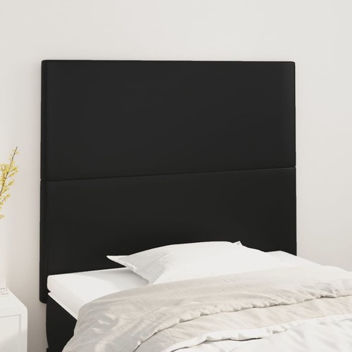 Headboard Black 100x5x118/128 cm Faux Leather