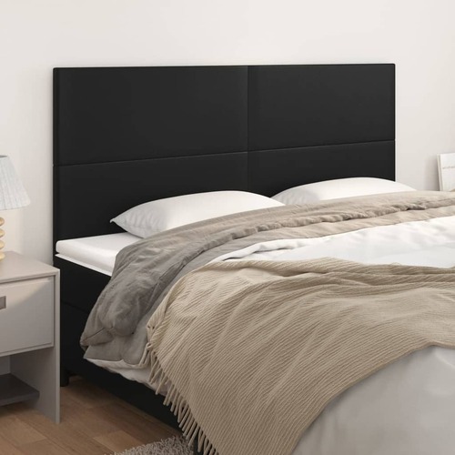 Headboard Black 160x5x118/128 cm Faux Leather