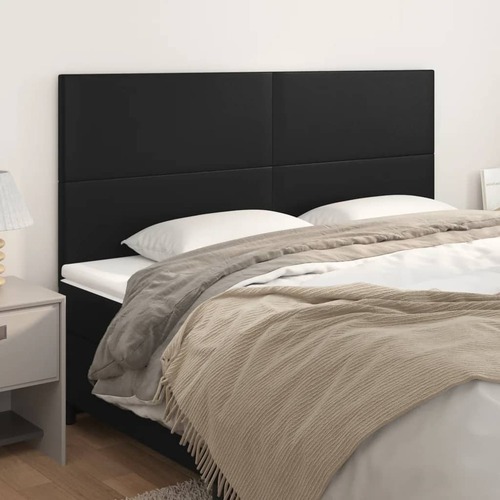 Headboard Black 200x5x118/128 cm Faux Leather