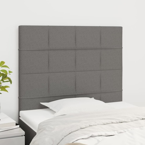Headboard Dark Grey 100x5x118/128 cm Fabric