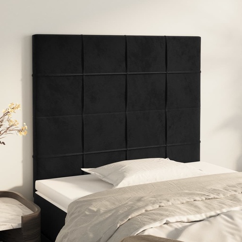 Headboard Black 80x5x118/128 cm Velvet