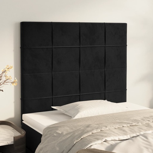 Headboard Black 100x5x118/128 cm Velvet