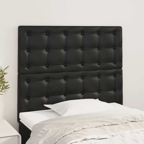 Headboard Black 100x5x118/128 cm Faux Leather