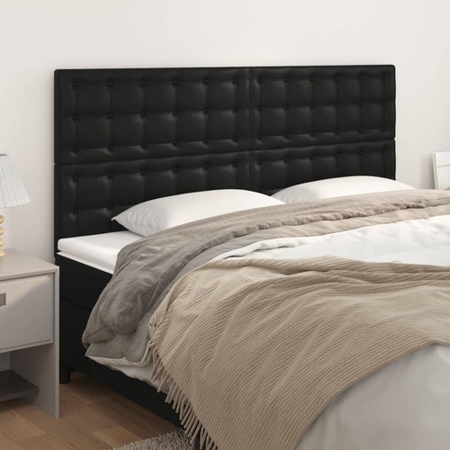 Headboard Black 200x5x118/128 cm Faux Leather