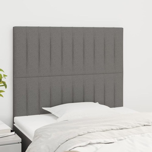 Headboard Dark Grey 100x5x118/128 cm Fabric