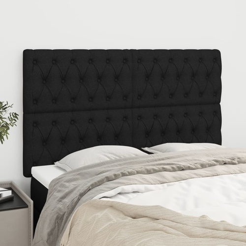 Headboard Black 160x7x118/128 cm Fabric