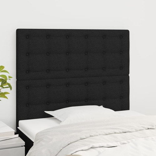Headboard Black 100x5x118/128 cm Fabric