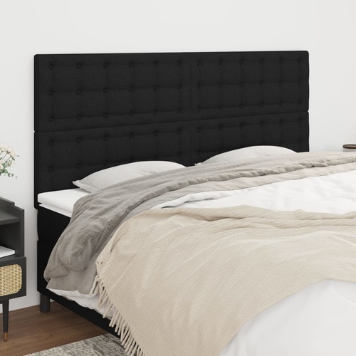 Headboard Black 160x5x118/128 cm Fabric