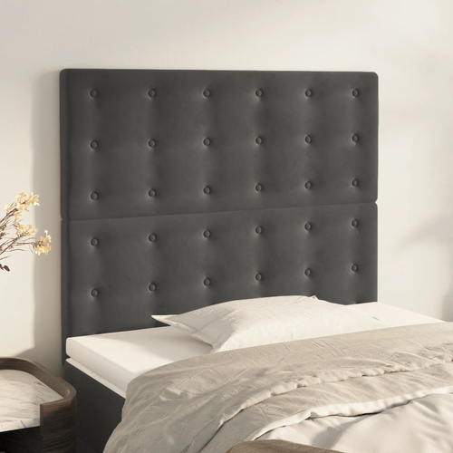 Headboard Dark Grey 100x5x118/128 cm Velvet