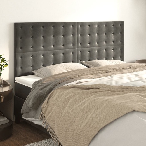 Headboard Dark Grey 160x5x118/128 cm Velvet