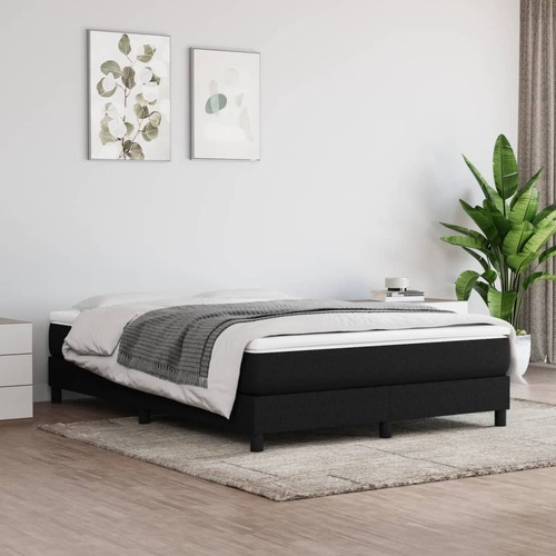 Bed Frame Black 153x203 cm Queen Size Fabric