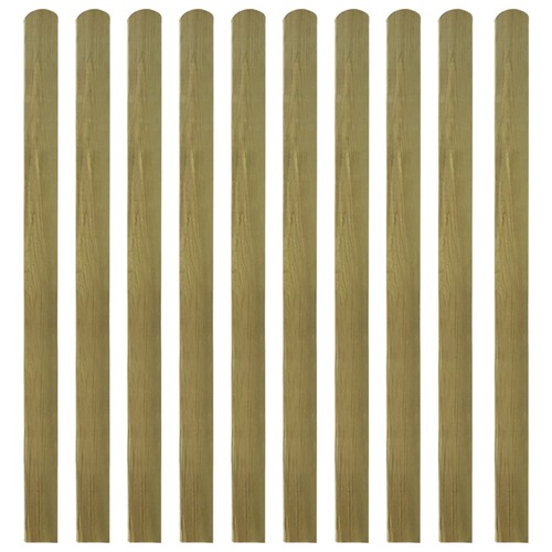 Impregnated Fence Slats 10 pcs Wood 140 cm