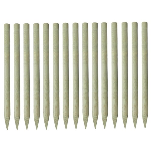 Pointed Fence Posts 15 pcs Impregnated Pinewood 4x150 cm