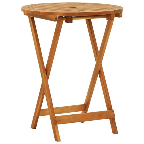 Folding Garden Table Ø60x75 cm Solid Eucalyptus Wood