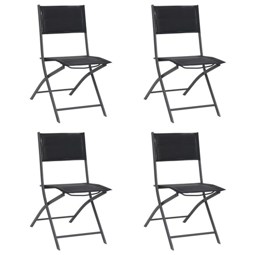 Folding Outdoor Chairs 4 pcs Steel and Textilene