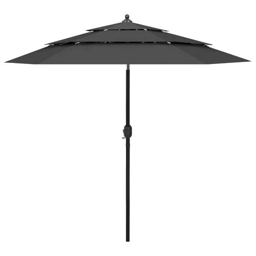 3-Tier Parasol with Aluminium Pole Anthracite 2.5 m