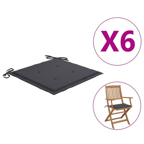 Garden Chair Cushions 6 pcs Anthracite 40x40x4 cm Oxford Fabric