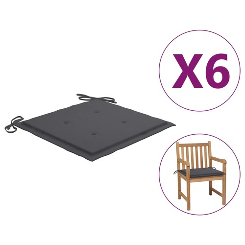Garden Chair Cushions 6 pcs Anthracite 50x50x4 cm Oxford Fabric
