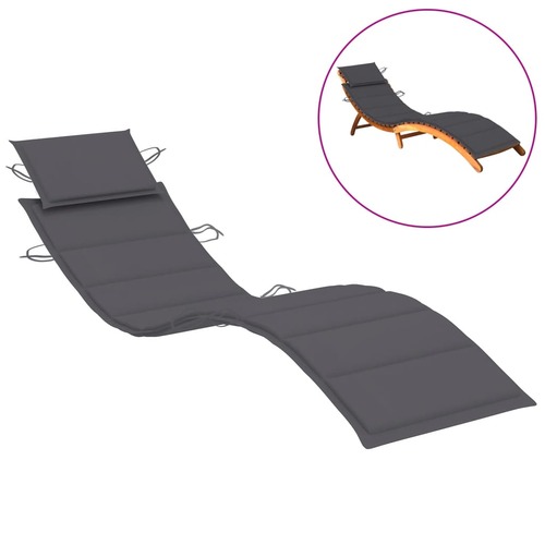Sun Lounger Cushion Anthracite 186x58x4cm Oxford Fabric