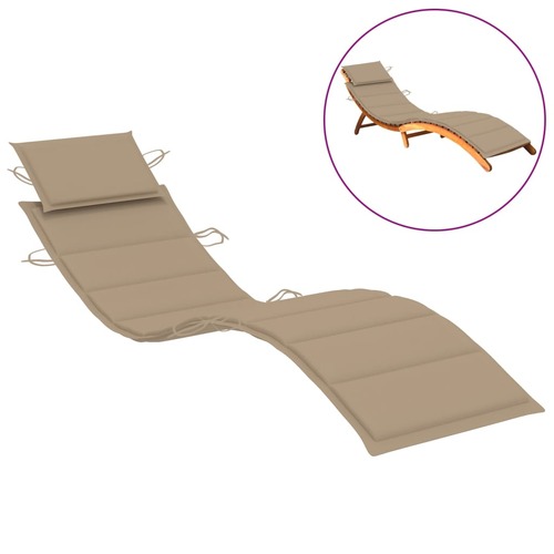 Sun Lounger Cushion Beige 186x58x4cm Oxford Fabric