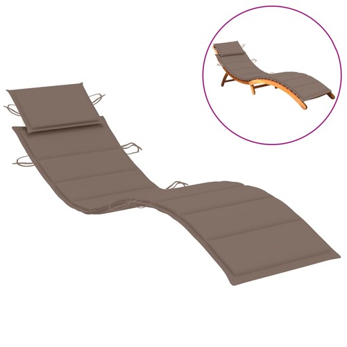 Sun Lounger Cushion Taupe 186x58x4cm Oxford Fabric