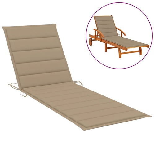 Sun Lounger Cushion Beige 200x50x3cm Oxford Fabric