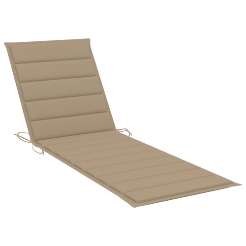 Sun Lounger Cushion Beige 200x60x3cm Oxford Fabric
