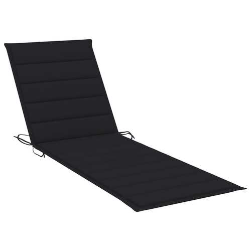 Sun Lounger Cushion Black 200x60x3cm Oxford Fabric