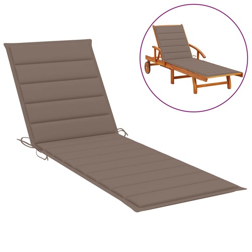 Sun Lounger Cushion Taupe 200x70x3cm Oxford Fabric
