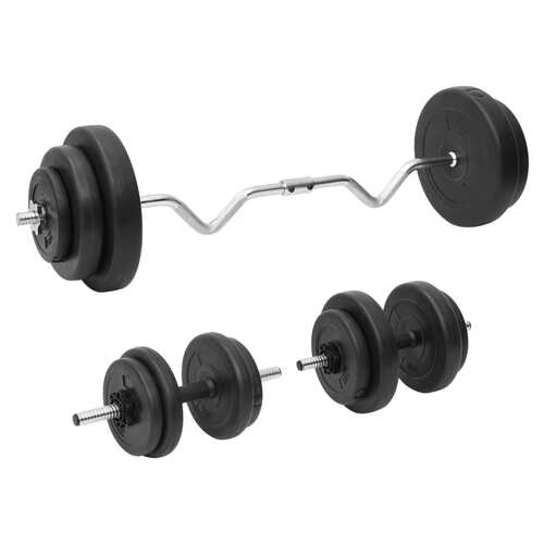 Curl Barbell and Dumbbell with Plates 60 kg