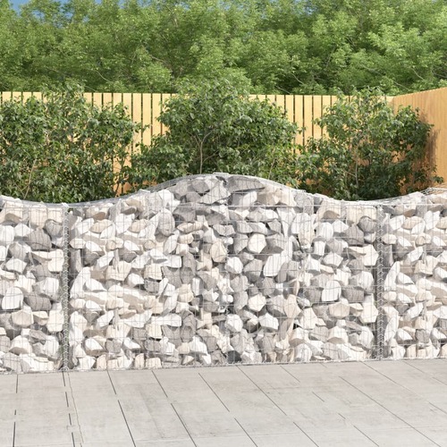 Arched Gabion Baskets 4 pcs 200x50x100/120 cm Galvanised Iron