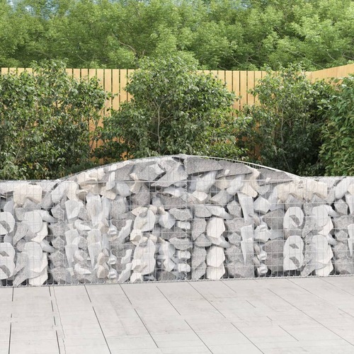 Arched Gabion Baskets 3 pcs 400x30x80/100 cm Galvanised Iron