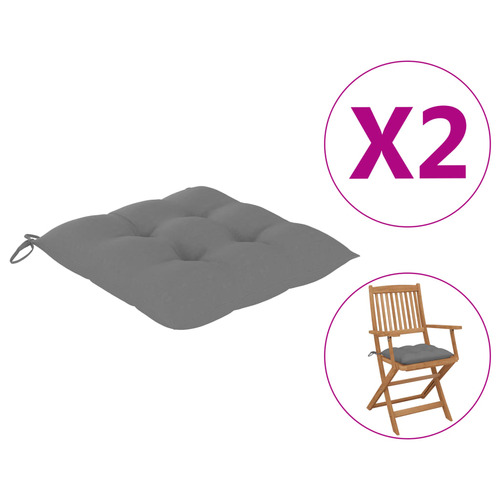 Chair Cushions 2 pcs Grey 40x40x7 cm Oxford Fabric