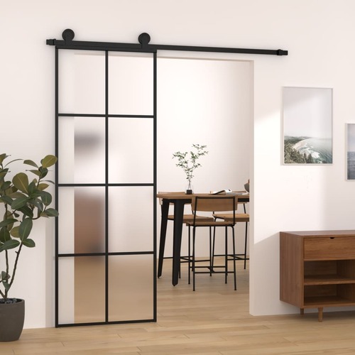 Sliding Door with Hardware Set 76x205 cm ESG Glass&Aluminium