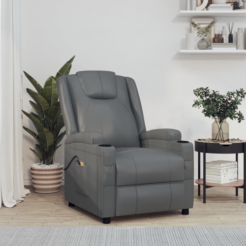 Stand up Massage Chair Anthracite Faux Leather